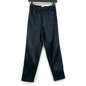 Bimba Y Lola Pants Womens EUR Size 36 Blue Satin High Rise Pull On Trousers